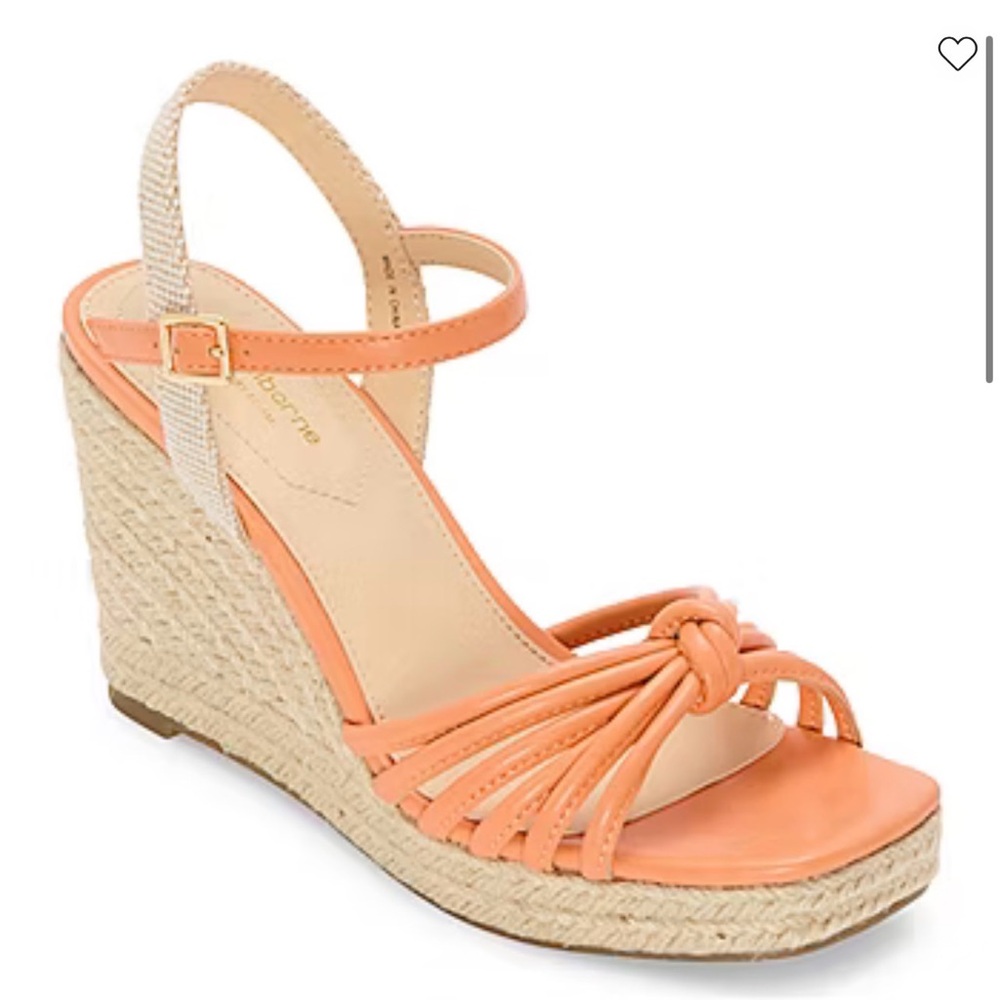 Liz Claiborne Peach Wedge Sandals